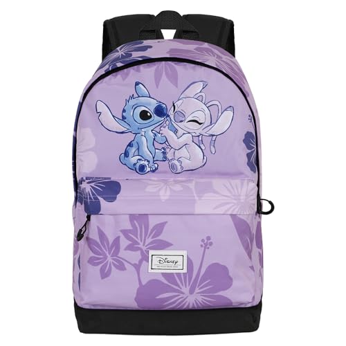 006 Mochila de Lilo y Stitch de Disney, color Lila, tamaño 30 x 41 cm, Capacidad 22 L