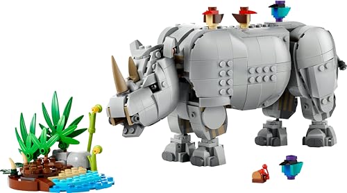 105 Poderoso Rinoceronte + hipopótamo +Morsa de Lego (Set Creator)- Regalo para Niños y Niñas de 9+ Años