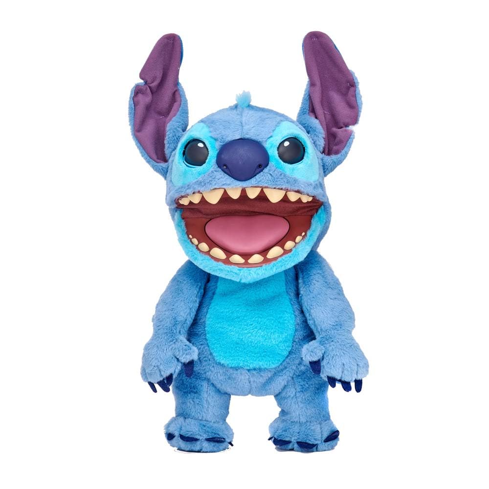025 Disney Stitch Puppetronic by Real FX de Lilo & Stitch, Peluche Electrónico de 45 cm, 100+ Combinaciones de Acciones y Sonidos, Juguete Realista con Sensores y Reacciones, 6+ años, Famosa (TTC29000)