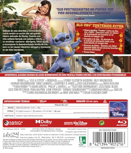 019 Película de Lilo y Stitch (2025) en formato (Blu-ray)