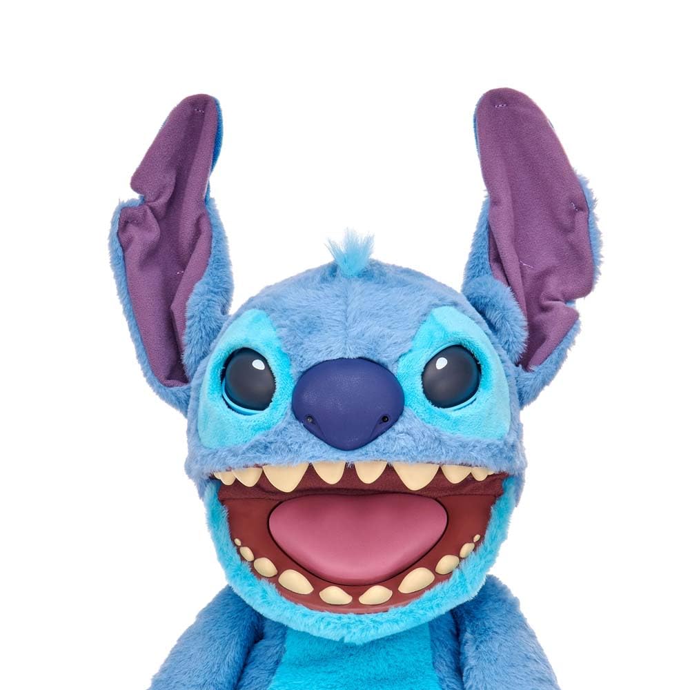 025 Disney Stitch Puppetronic by Real FX de Lilo & Stitch, Peluche Electrónico de 45 cm, 100+ Combinaciones de Acciones y Sonidos, Juguete Realista con Sensores y Reacciones, 6+ años, Famosa (TTC29000)