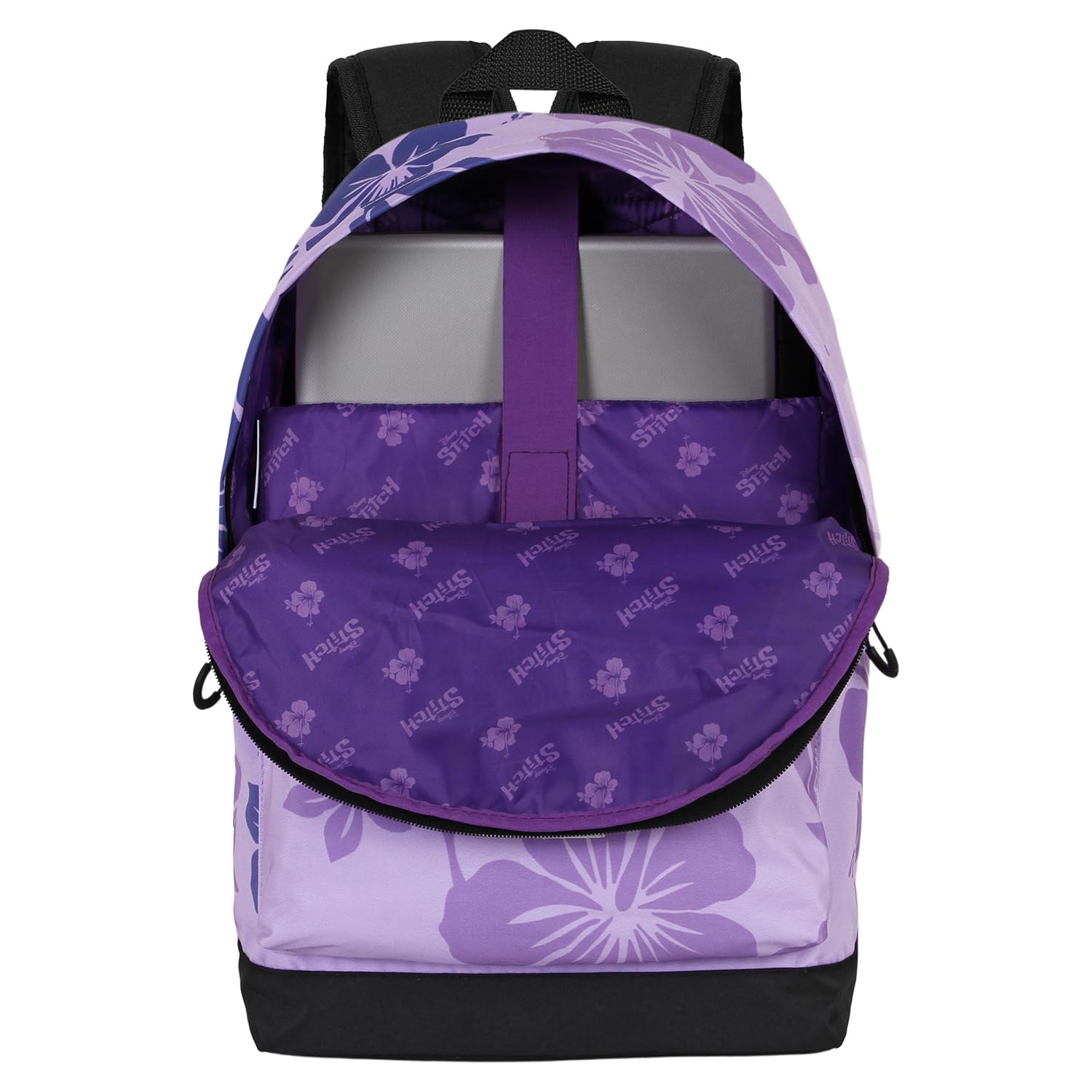 006 Mochila de Lilo y Stitch de Disney, color Lila, tamaño 30 x 41 cm, Capacidad 22 L