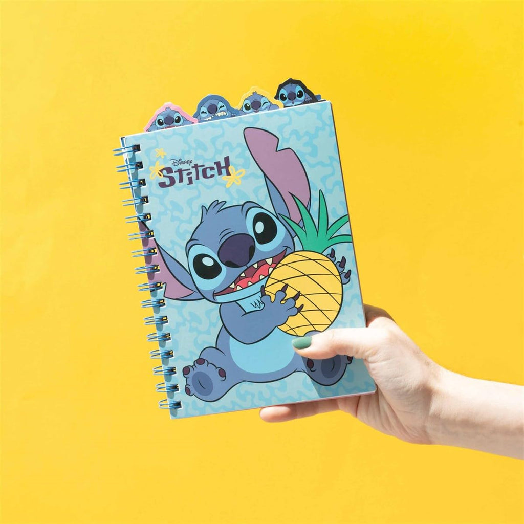 034 Grupo Erik Libreta Stitch con Separadores - Cuaderno A5 punteado escolar - Libreta niña para apuntes │ Lilo y Stitch regalos niña │ Con Anillas y Tapa blanda (160 págs)