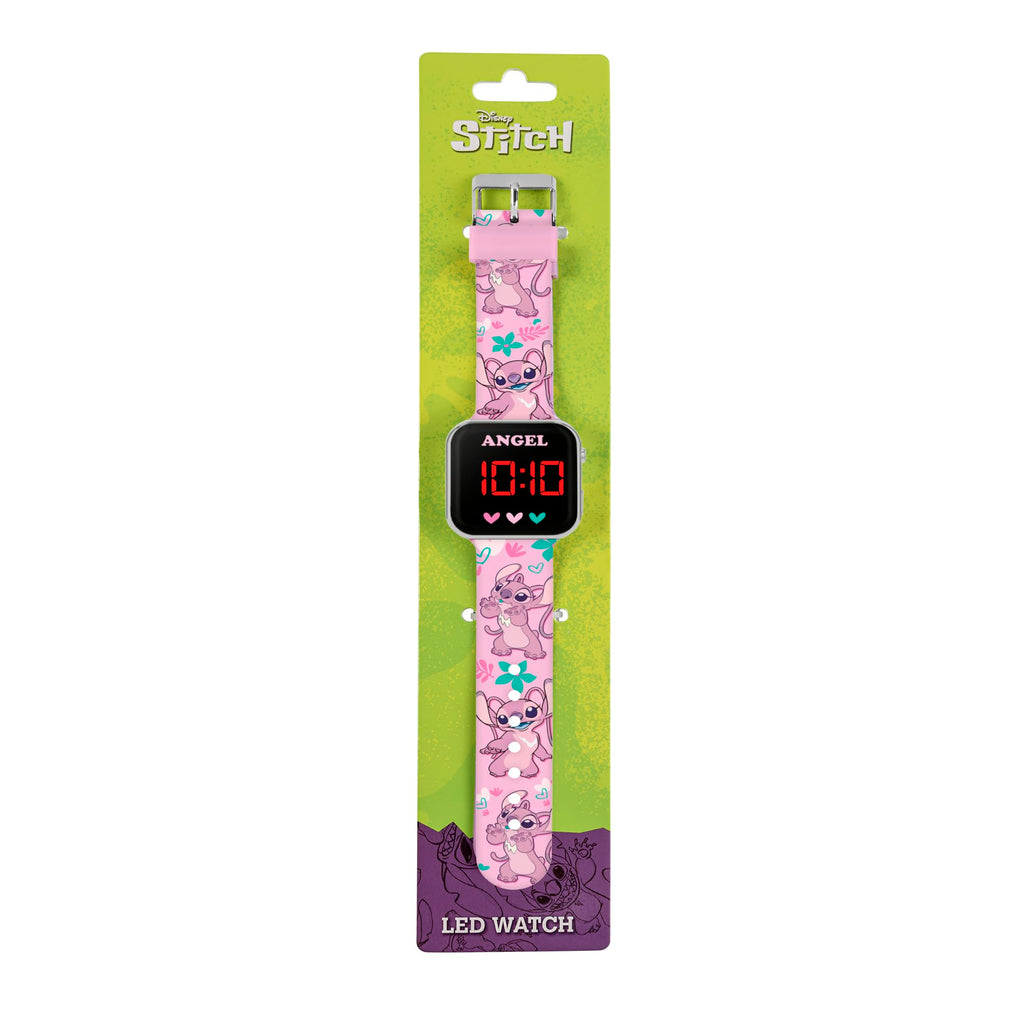 015  Reloj con correa LED, rosa, talla única de Disney Lilo y Stitch