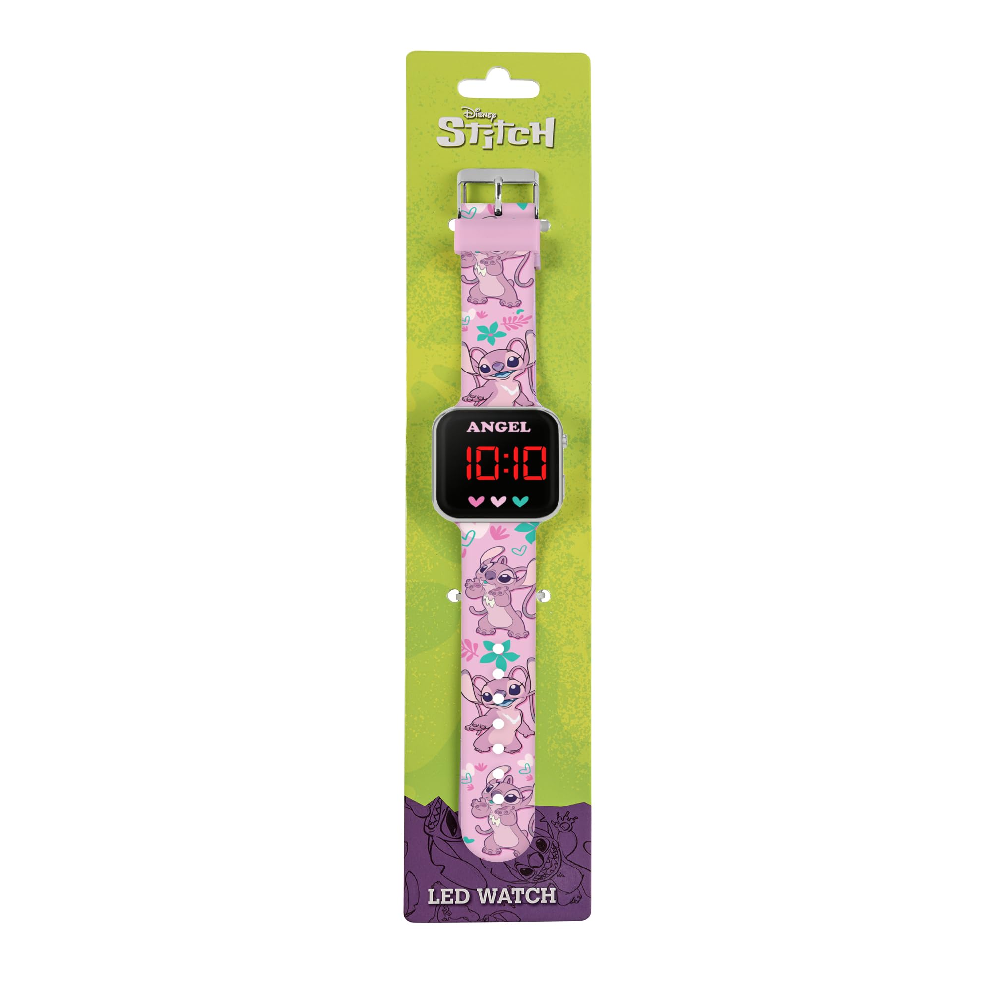 015  Reloj con correa LED, rosa, talla única de Disney Lilo y Stitch