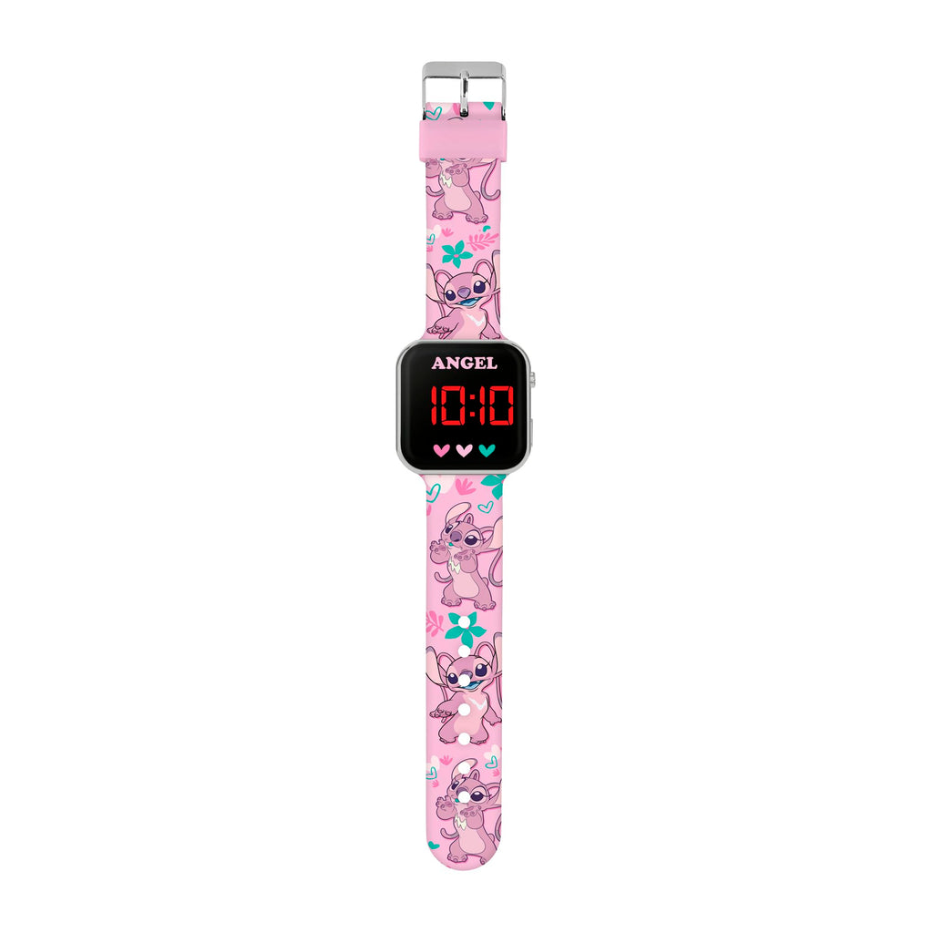 015  Reloj con correa LED, rosa, talla única de Disney Lilo y Stitch