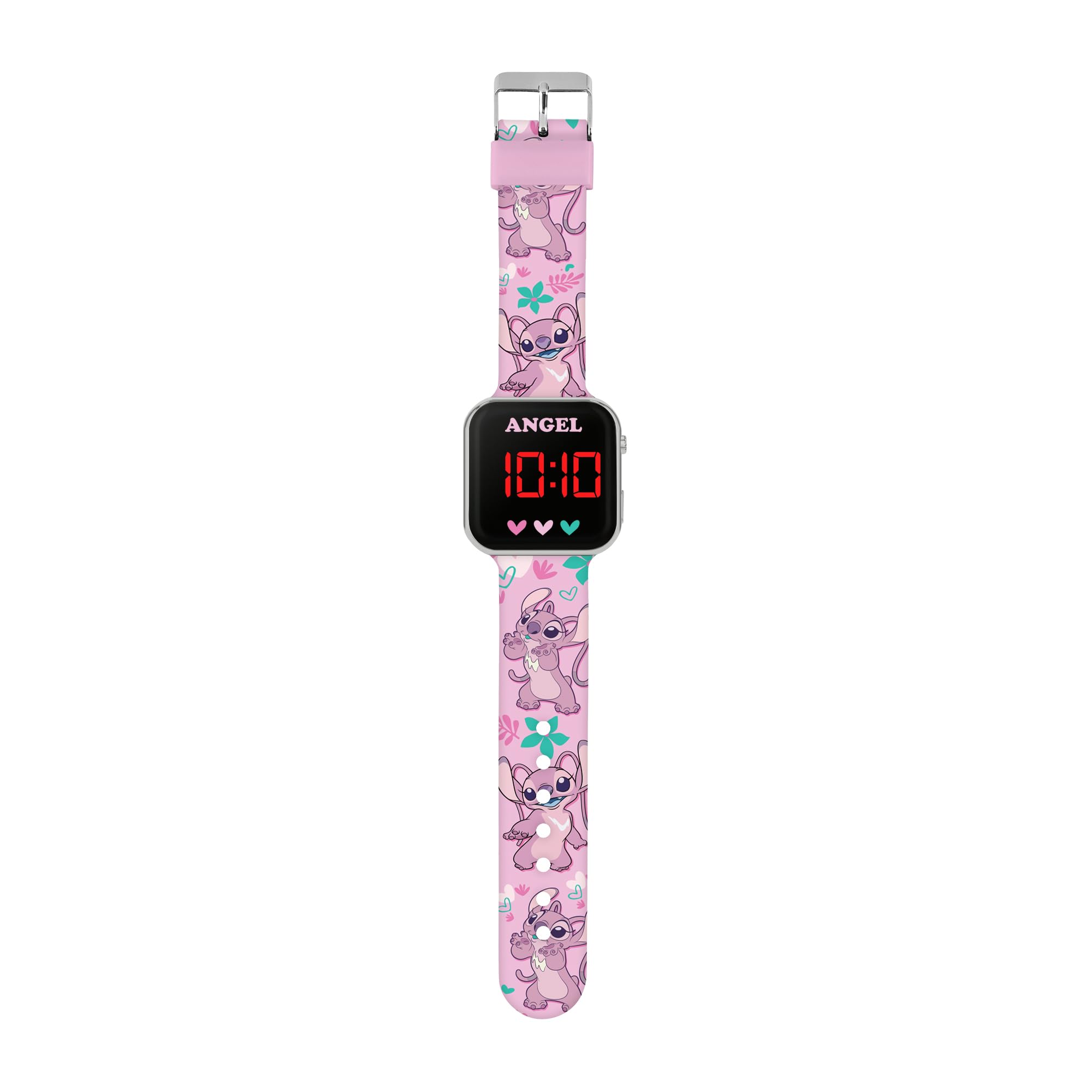 015  Reloj con correa LED, rosa, talla única de Disney Lilo y Stitch