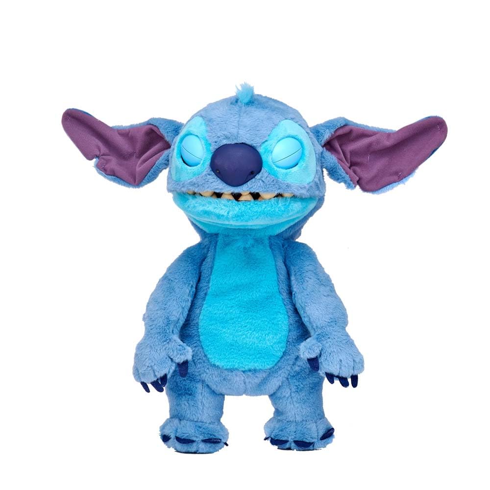 025 Disney Stitch Puppetronic by Real FX de Lilo & Stitch, Peluche Electrónico de 45 cm, 100+ Combinaciones de Acciones y Sonidos, Juguete Realista con Sensores y Reacciones, 6+ años, Famosa (TTC29000)