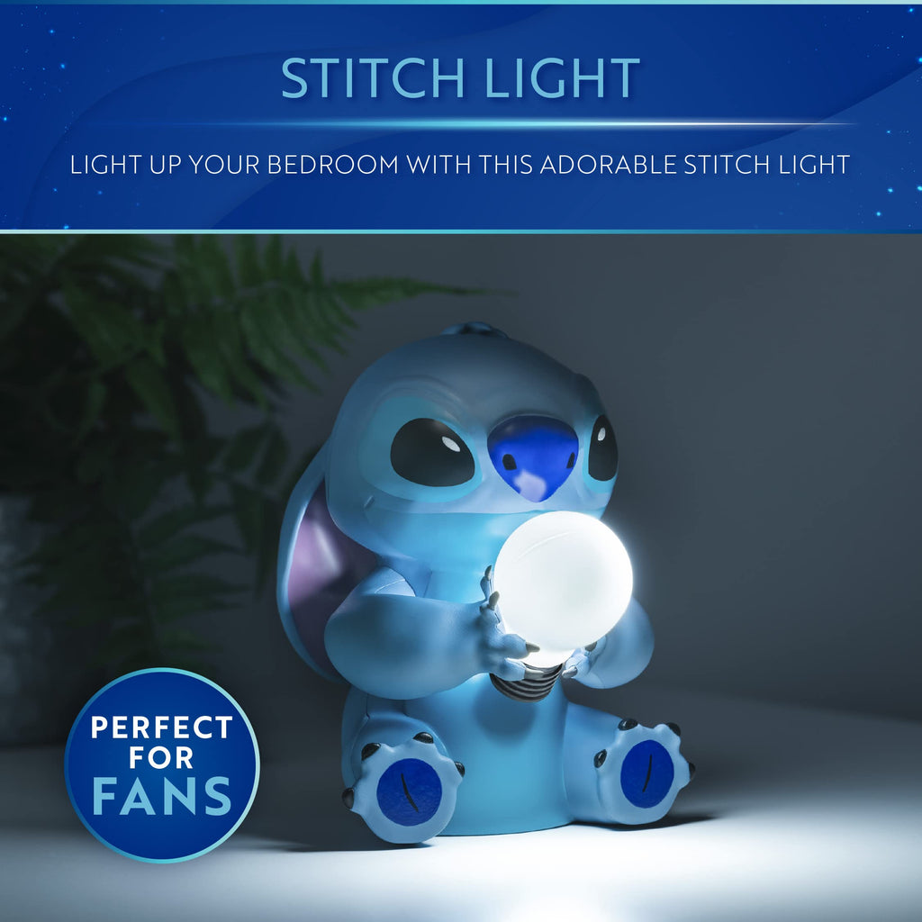 009 Luz de Stitch - Producto oficial Lilo & Stitch, lámpara coleccionable Disney, luz de noche decorativa para mesita de noche