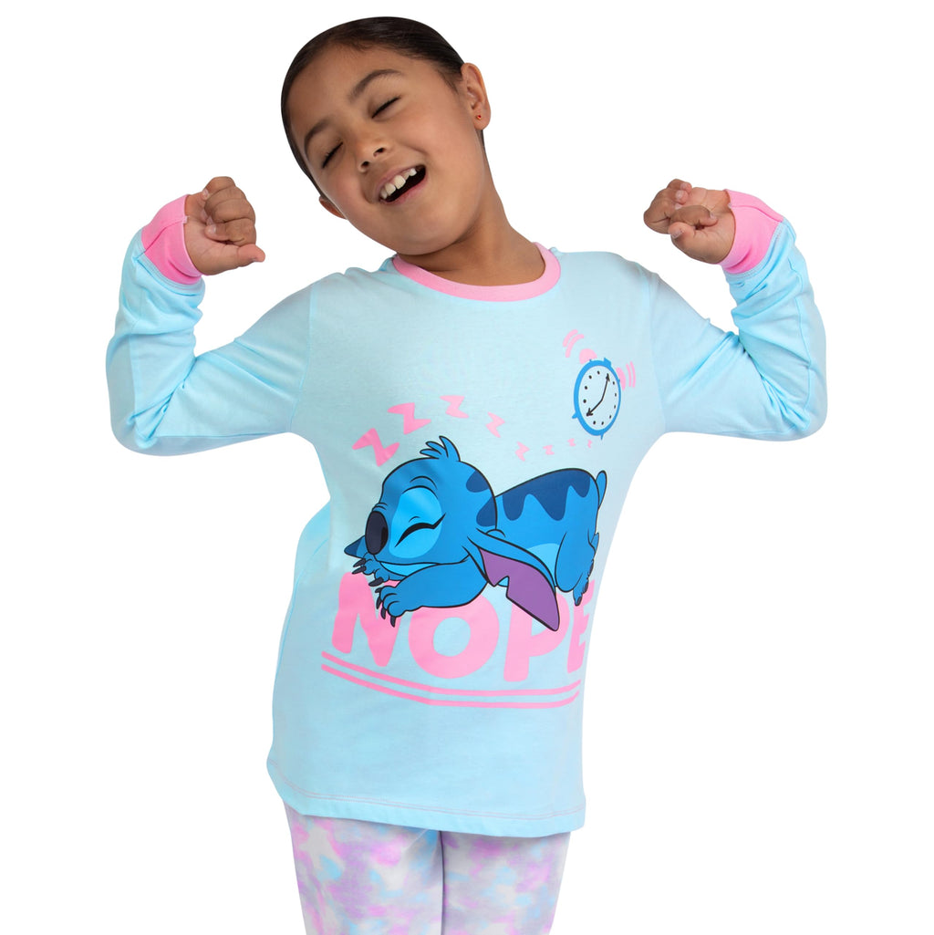 018 Pijama Lilo & Stitch Tie-Dye para Niñas | Talla 9-10 años | Ropa de Dormir Oficial Disney Azul