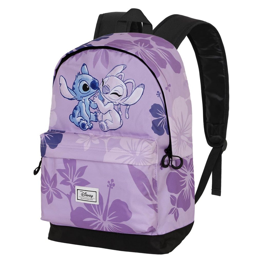 006 Mochila de Lilo y Stitch de Disney, color Lila, tamaño 30 x 41 cm, Capacidad 22 L