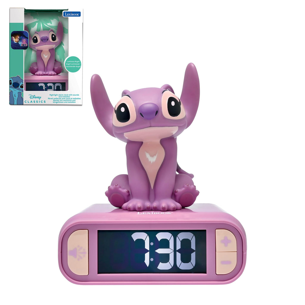 008  Reloj Despertador con luz Nocturna  de Ángel de Disney Lilo y Stitch de la marca LEXIBOOK