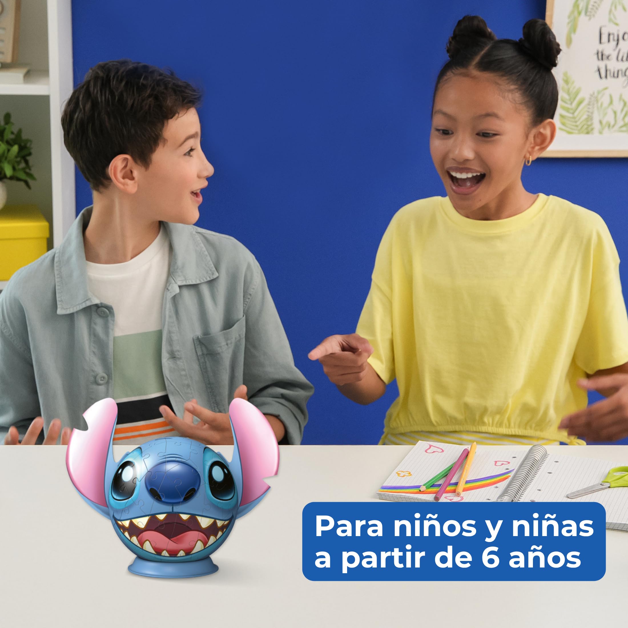 032 Ravensburger - Puzzle 3D Niños Disney: Lilo Y Stitch | Puzzle Disney para Niños De 6 Años O Más | Maquetas para Montar con 77 Piezas | Stitch Niños