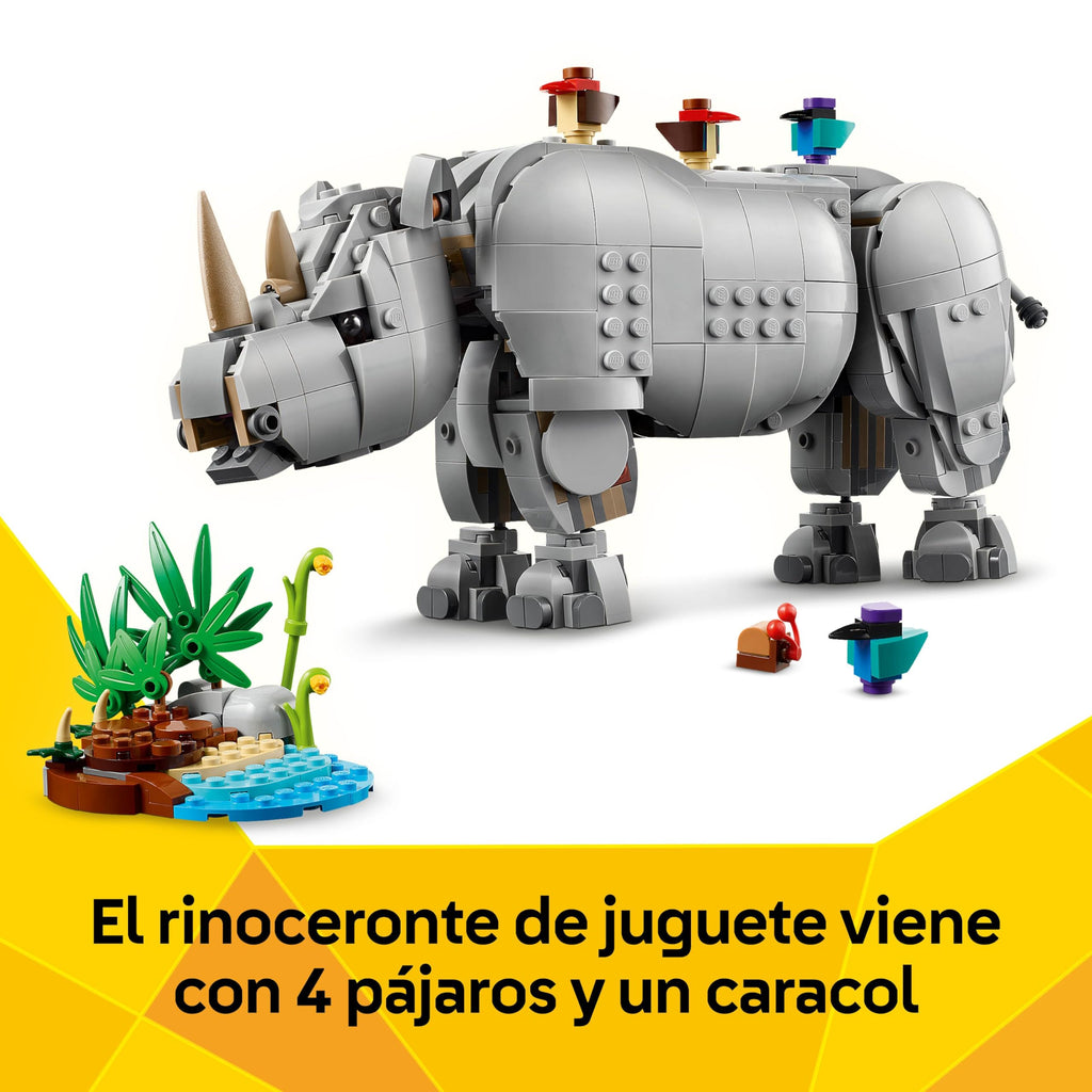 105 Poderoso Rinoceronte + hipopótamo +Morsa de Lego (Set Creator)- Regalo para Niños y Niñas de 9+ Años
