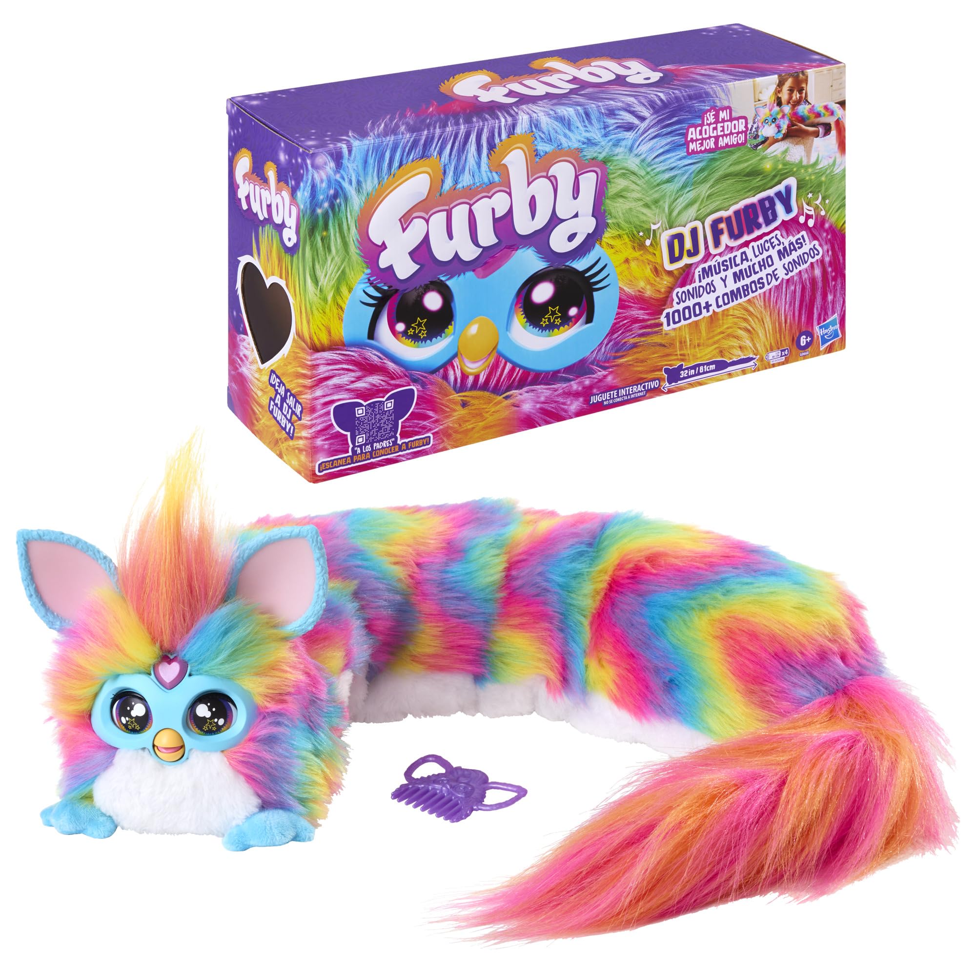 101 DJ Furby – Peluche Interactivo con música, Luces y Juegos – 5 Modos, más de 1.000 Combinaciones – Habla español y furbish – A Partir de 6 años