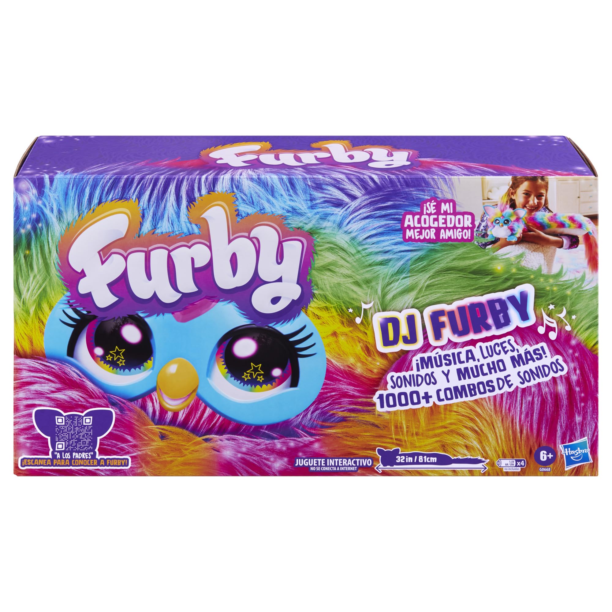 101 DJ Furby – Peluche Interactivo con música, Luces y Juegos – 5 Modos, más de 1.000 Combinaciones – Habla español y furbish – A Partir de 6 años