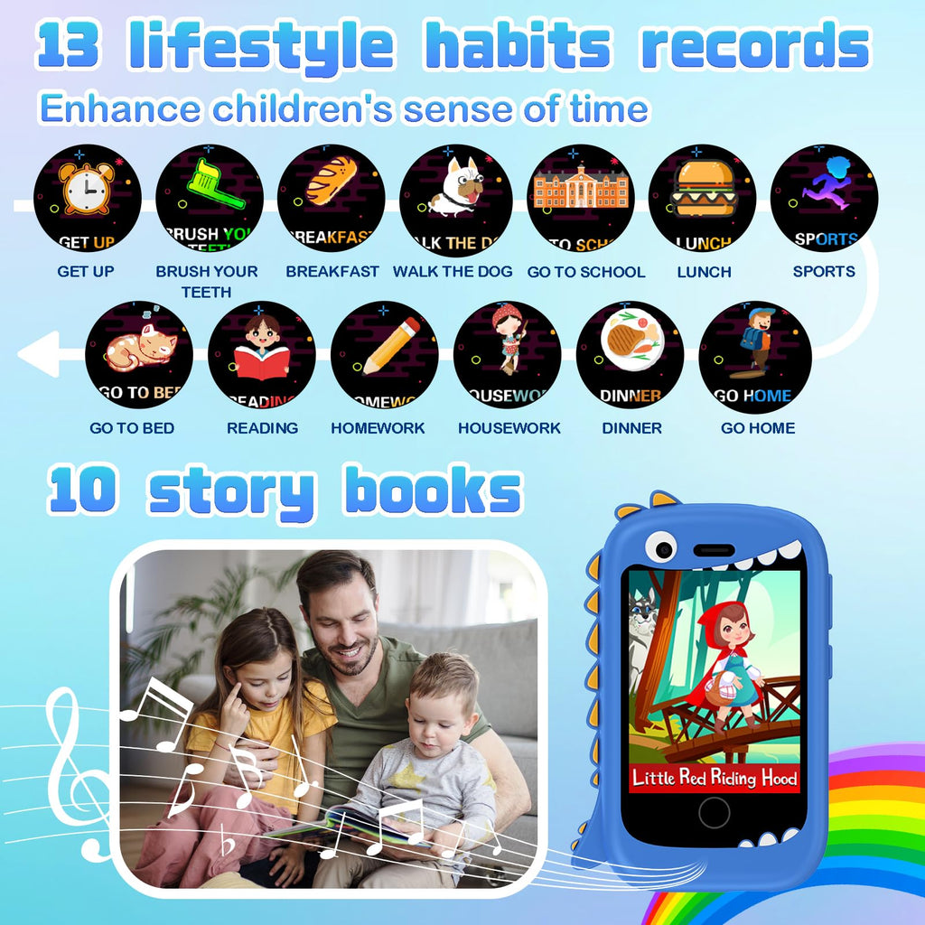 201 Móviles niños - Smartphone Niño para y Niña con Llamadas, SOS, 17 Juegos, Linterna, Música, Mini teléfono móvil para Infantiles de 4-9 años Navidad Cumpleaños Regalo (Negro)