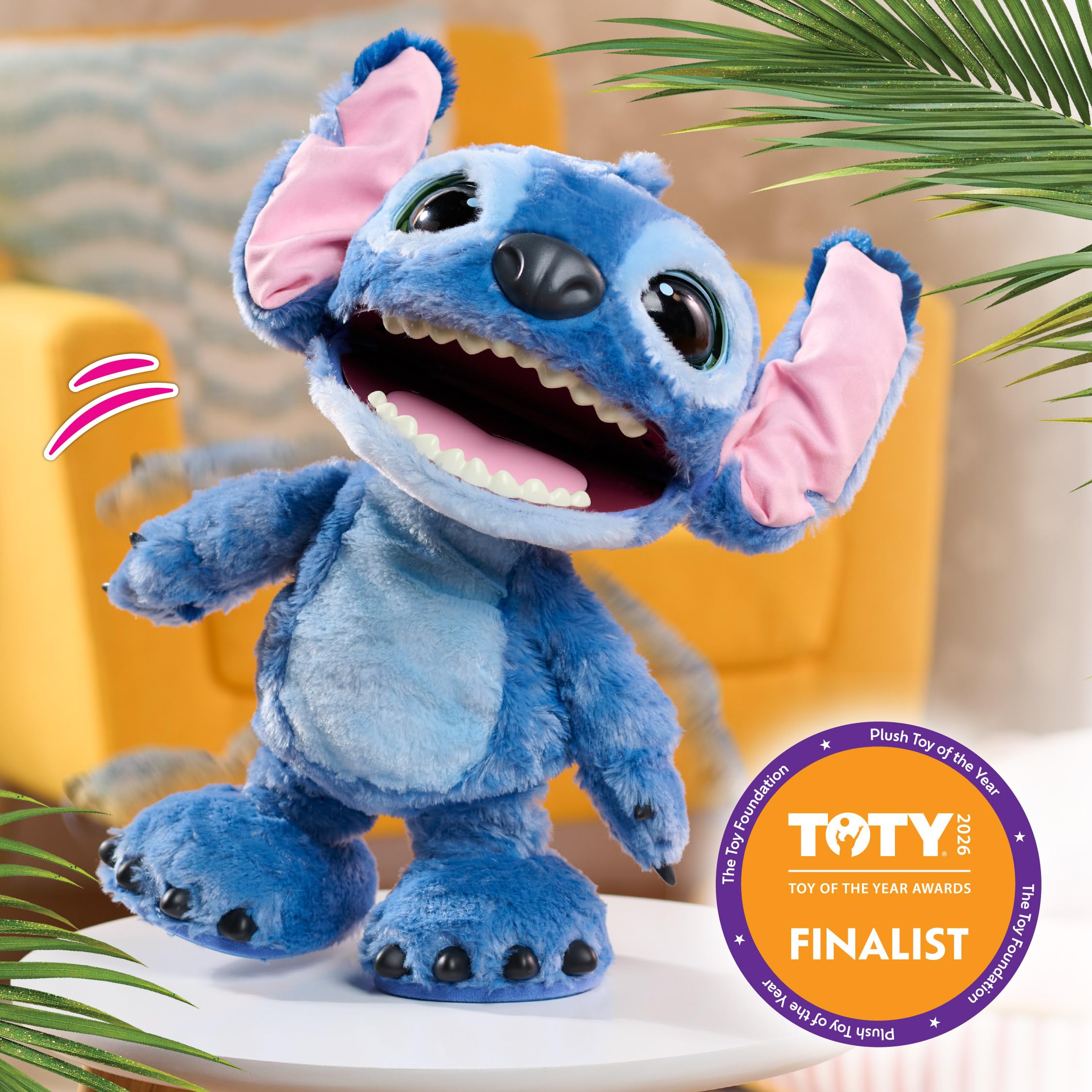 012 Just Play Peluche Interactivo Disney Ultimate Stitch, de 43 cm, más de 100 Sonidos y reacciones, se Mueve como el de Verdad, para niños a Partir de 3 años