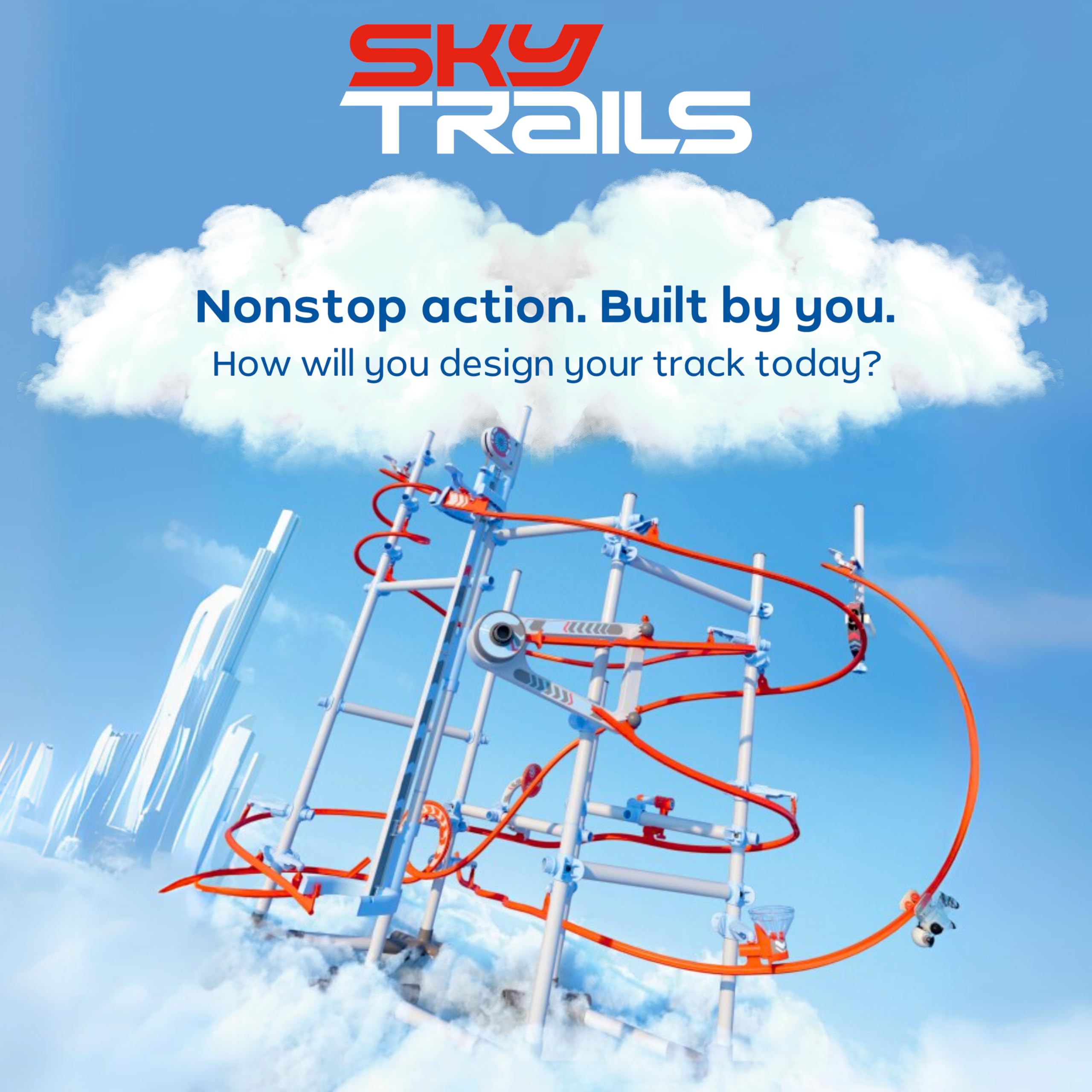 109 Juguete de construcción para Crear circuitos de carreras Marca Sky Trails | Starter Kit |