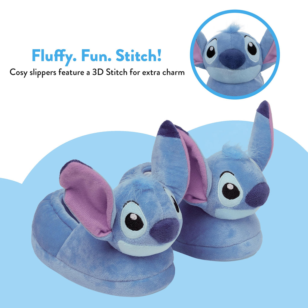 020 Disney Pantuflas Stitch Niña 3D - Zapatillas Casa Lilo y Stitch Azul Talla 32