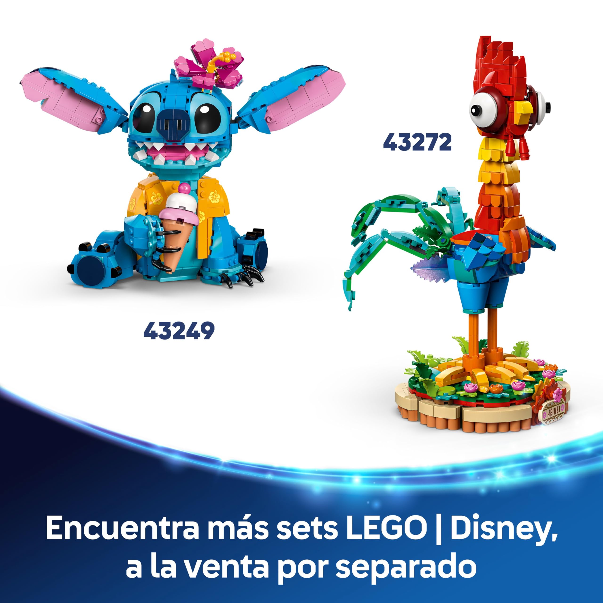 002 LEGO ǀ Disney Casa en la Playa de Lilo y Stitch de Juguete con 6 Habitaciones, Observatorio, Nave Espacial, 5 Minifiguras, Tabla de Surf y Más, Regalo de Cumpleaños para Niñas y Niños de 9+ Años 43268