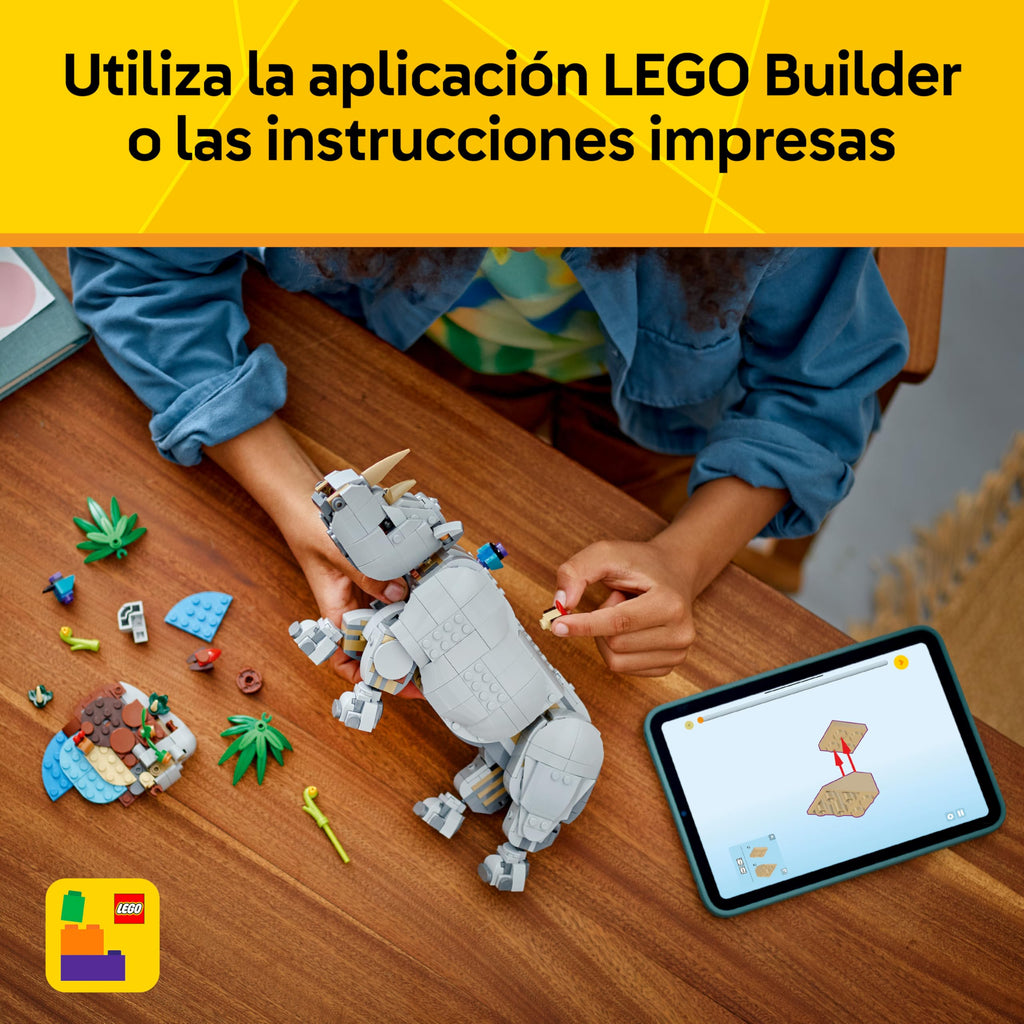 105 Poderoso Rinoceronte + hipopótamo +Morsa de Lego (Set Creator)- Regalo para Niños y Niñas de 9+ Años