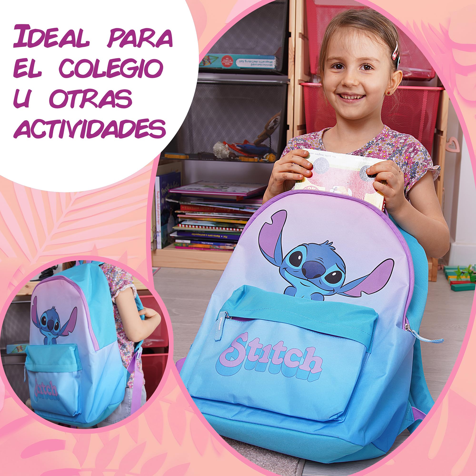 024 Stitch - Mochila Stitch de Disney - Mochila Escolar para Niño y Niña