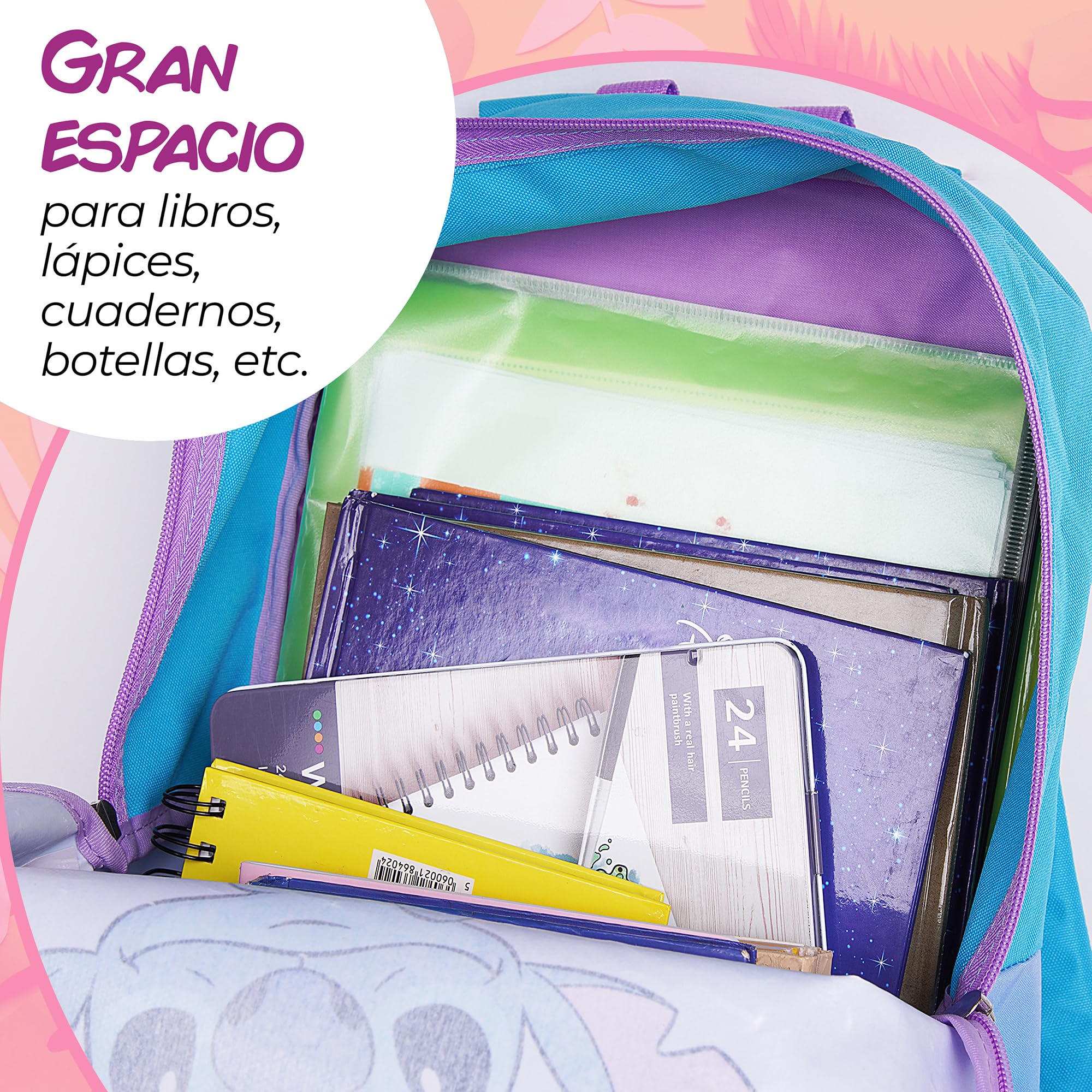 024 Stitch - Mochila Stitch de Disney - Mochila Escolar para Niño y Niña