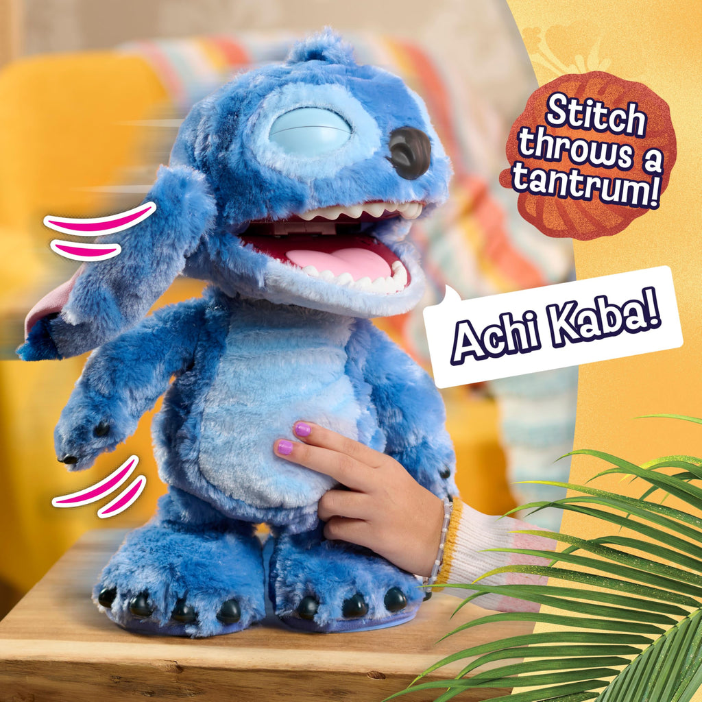 012 Just Play Peluche Interactivo Disney Ultimate Stitch, de 43 cm, más de 100 Sonidos y reacciones, se Mueve como el de Verdad, para niños a Partir de 3 años