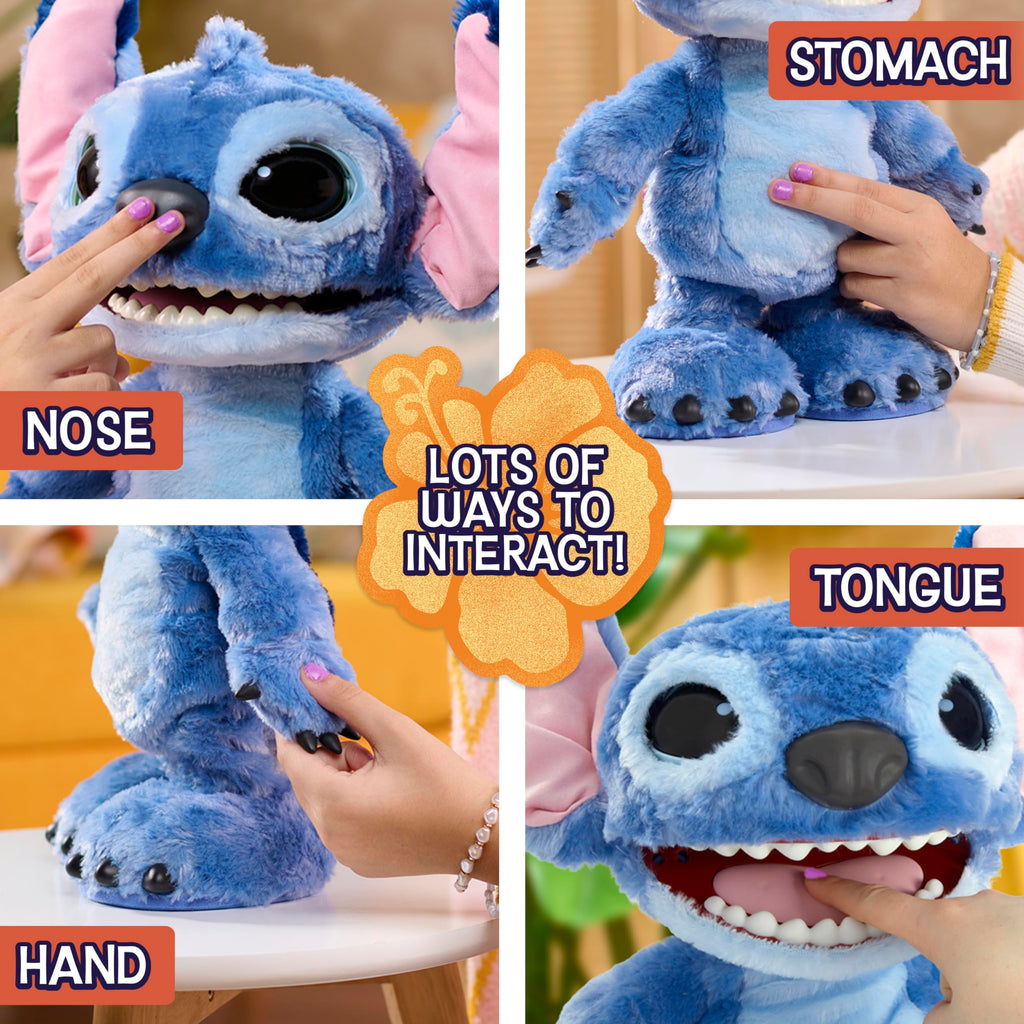 012 Just Play Peluche Interactivo Disney Ultimate Stitch, de 43 cm, más de 100 Sonidos y reacciones, se Mueve como el de Verdad, para niños a Partir de 3 años
