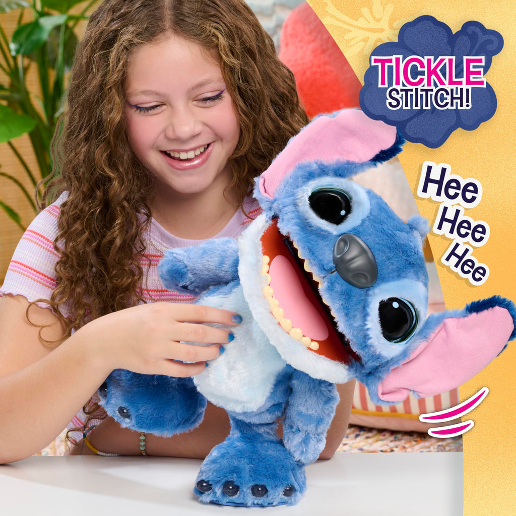 012 Just Play Peluche Interactivo Disney Ultimate Stitch, de 43 cm, más de 100 Sonidos y reacciones, se Mueve como el de Verdad, para niños a Partir de 3 años