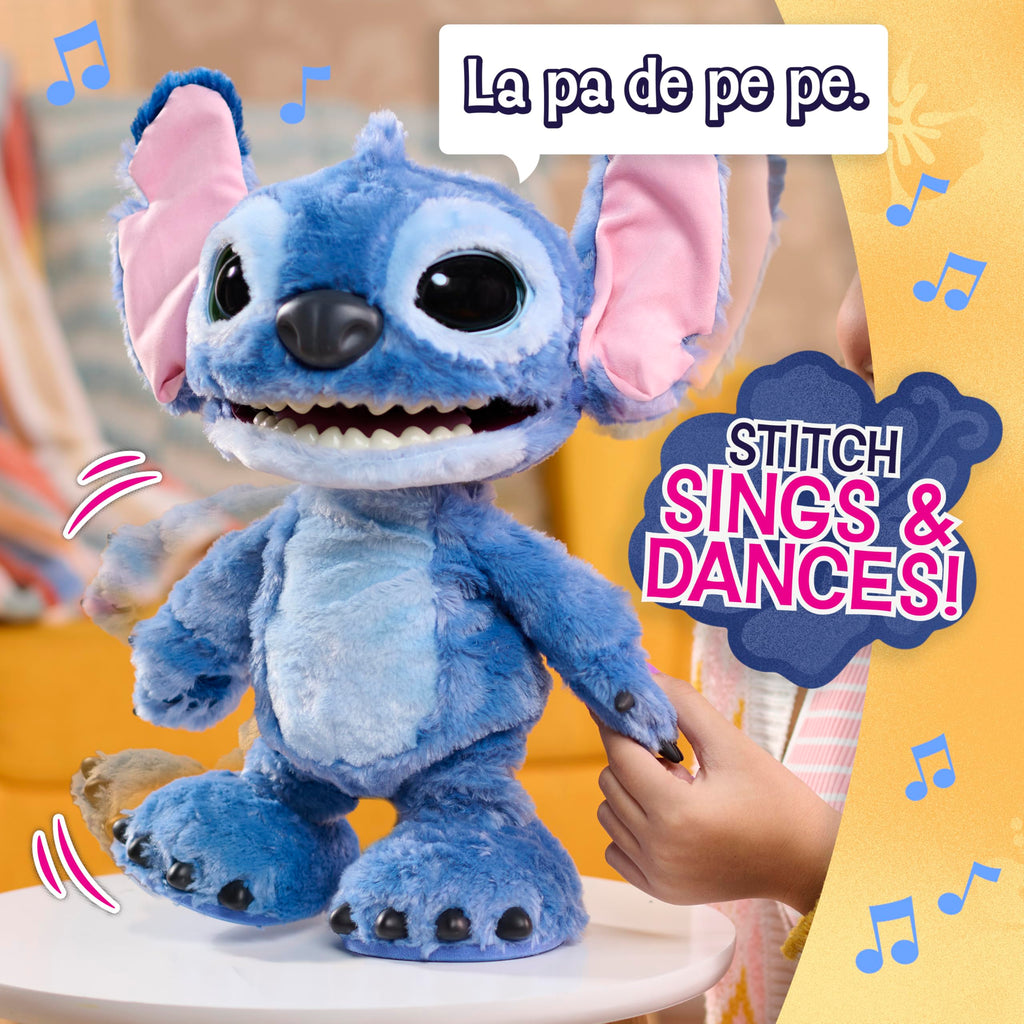 012 Just Play Peluche Interactivo Disney Ultimate Stitch, de 43 cm, más de 100 Sonidos y reacciones, se Mueve como el de Verdad, para niños a Partir de 3 años
