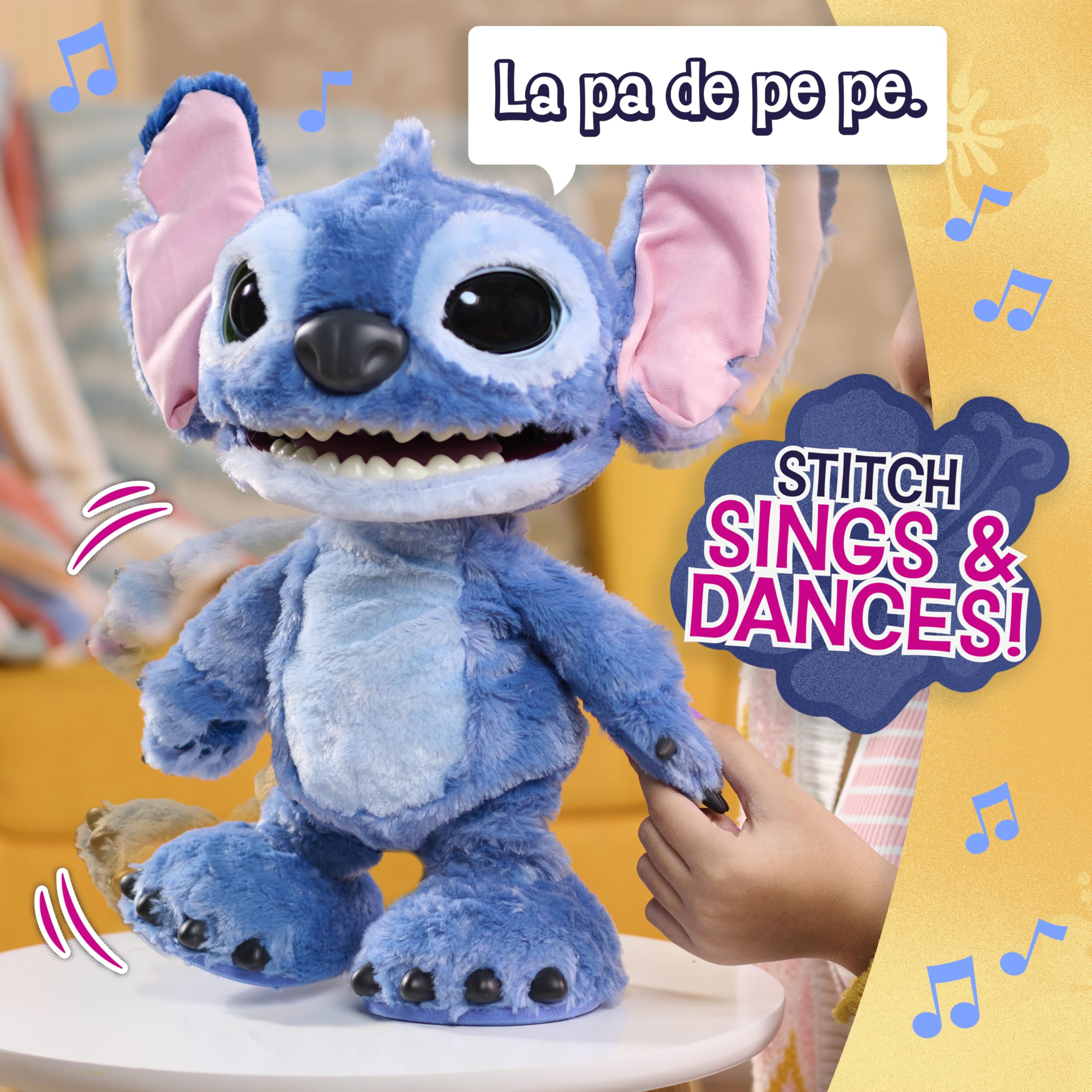 012 Just Play Peluche Interactivo Disney Ultimate Stitch, de 43 cm, más de 100 Sonidos y reacciones, se Mueve como el de Verdad, para niños a Partir de 3 años